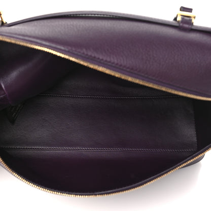 Loro Piana Grained Calfskin L19 Extra Pocket Pouch Plum 5 of 11