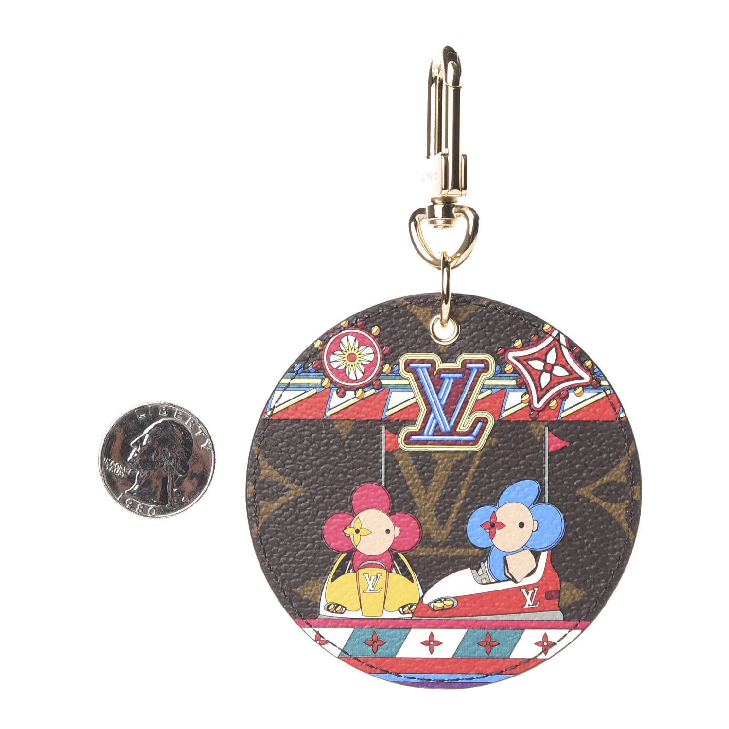 Louis Vuitton Monogram 2020 Christmas Animation Bumper Cars Bag Charm Key Ring Coquelicot 2 of 6