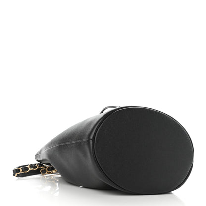 Chanel Caviar Deauville Drawstring Bucket Bag Black 4 of 10