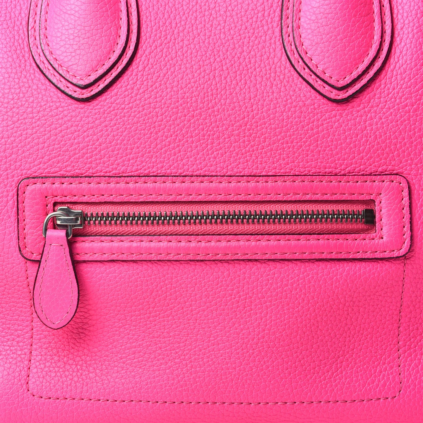 Drummed Calfskin Mini Luggage Fluo Pink