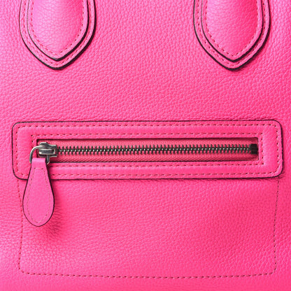 Celine Drummed Calfskin Mini Luggage Fluo Pink 8 of 10
