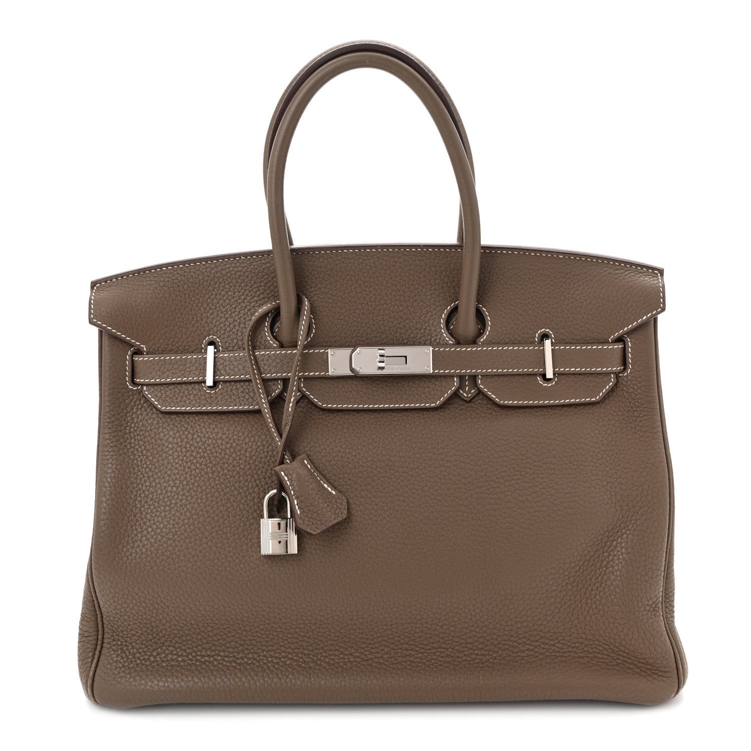 Hermes Taurillon Clemence Birkin 35 Etoupe 1 of 11