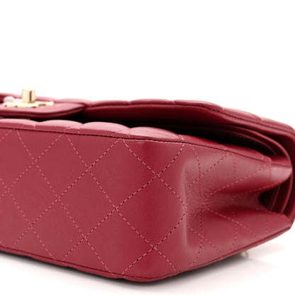 Chanel Lambskin Quilted Medium Double Flap Burgundy 10 of 11