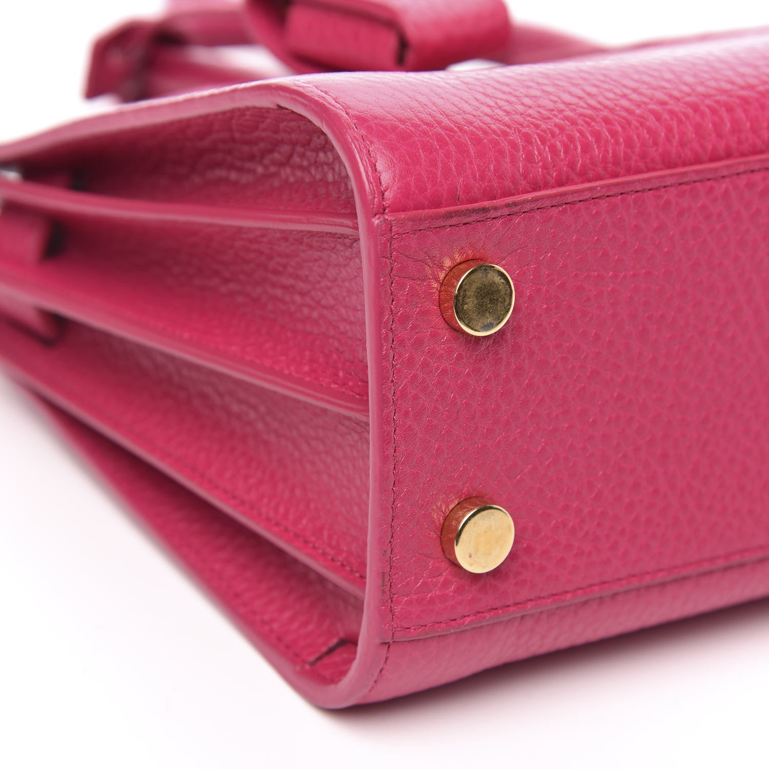 Saint Laurent Grained Calfskin Nano Sac De Jour Fuchsia 8 of 13