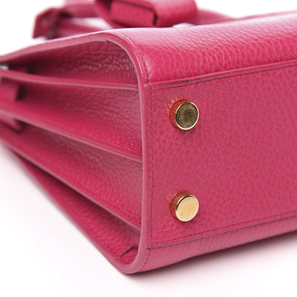 Saint Laurent Grained Calfskin Nano Sac De Jour Fuchsia 8 of 13