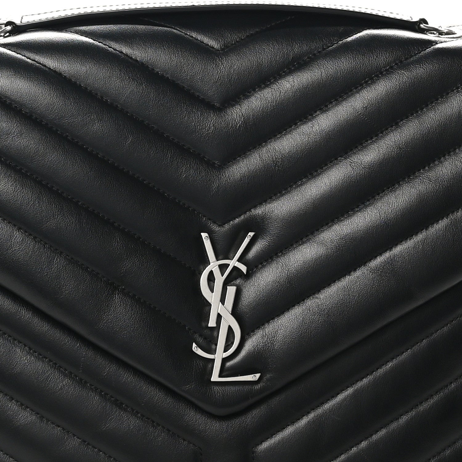 Saint Laurent Calfskin Y Quilted Monogram Large Loulou Chain Satchel Black 8 of 10