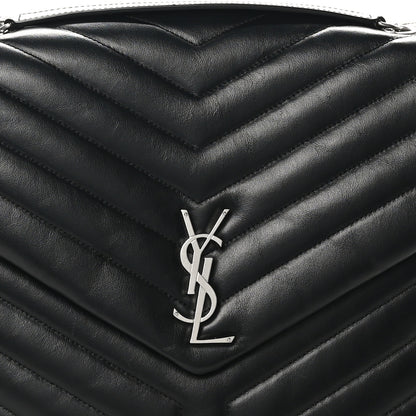 Saint Laurent Calfskin Y Quilted Monogram Large Loulou Chain Satchel Black 8 of 10