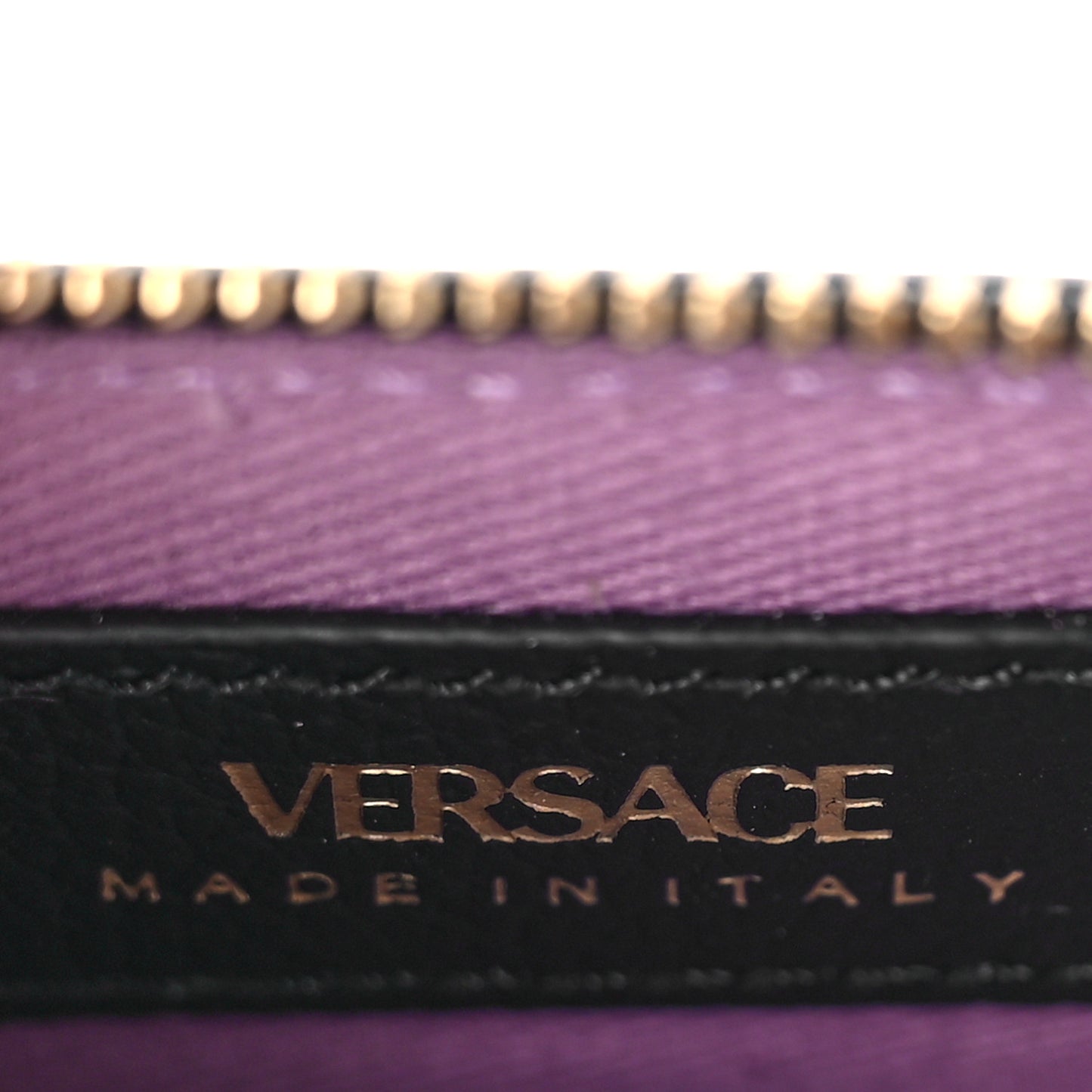 Grained Calfskin La Medusa Zip Card Case Black
