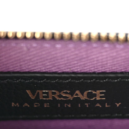 Versace Grained Calfskin La Medusa Zip Card Case Black 6 of 9