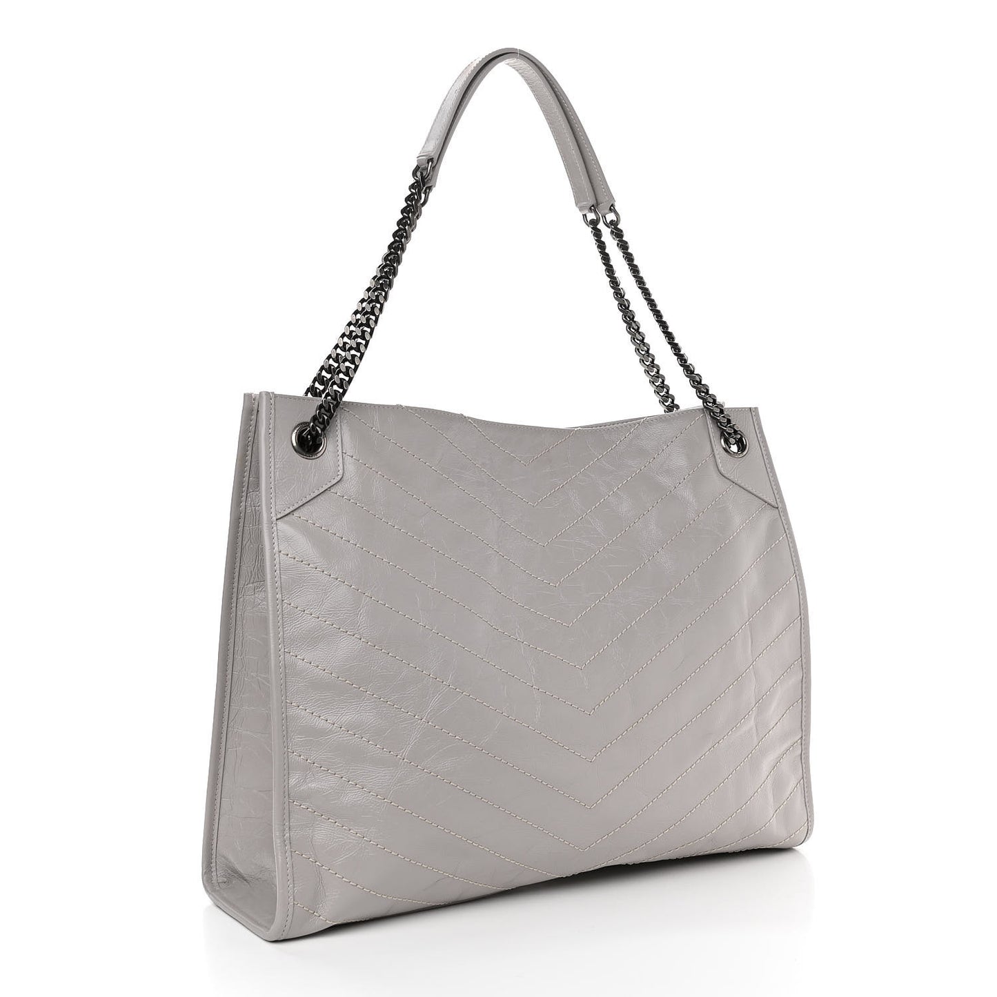 Crinkled Calfskin Matelasse Monogram Niki Shoulder Bag Granite
