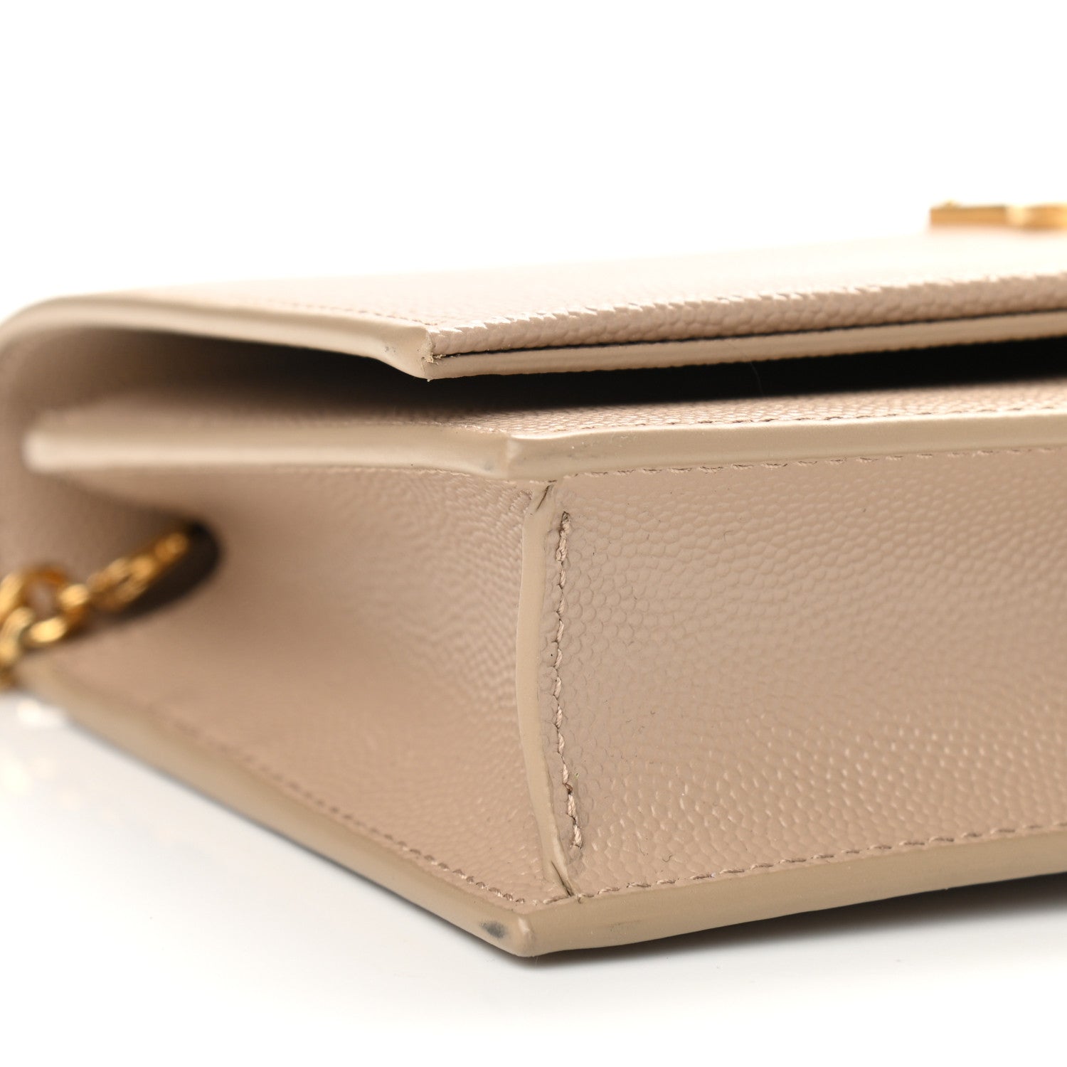 Saint Laurent Grain De Poudre Classic Monogram Kate Tassel Chain Wallet Dark Beige 9 of 11