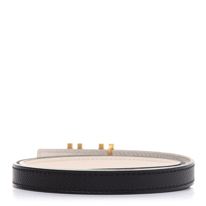 Hermes Swift Epsom Lacquered Metal 13mm Au Carre Double H Belt 70 White Black 2 of 8