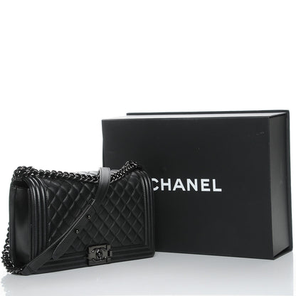Chanel Caviar Quilted New Medium Boy Flap So Black 8 of 8