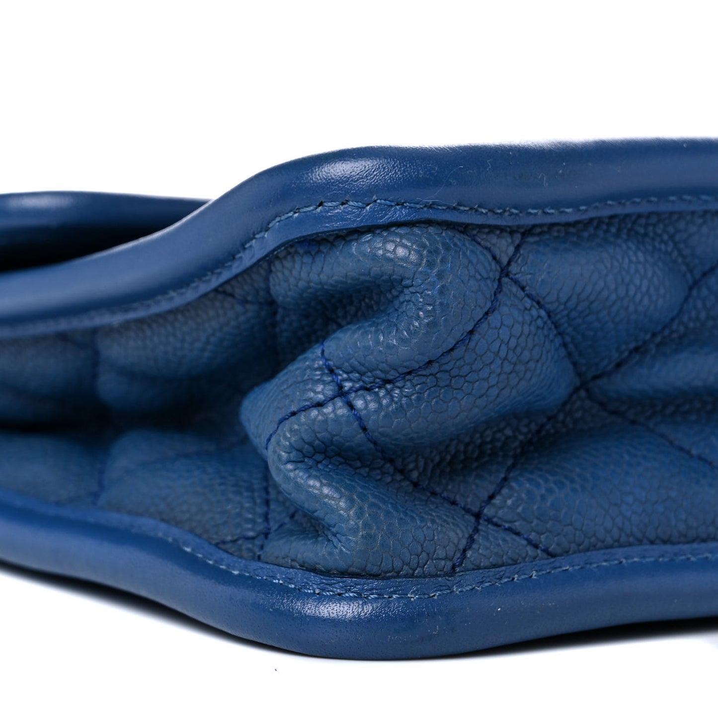 Caviar Quilted Large French Riviera Flap Blue