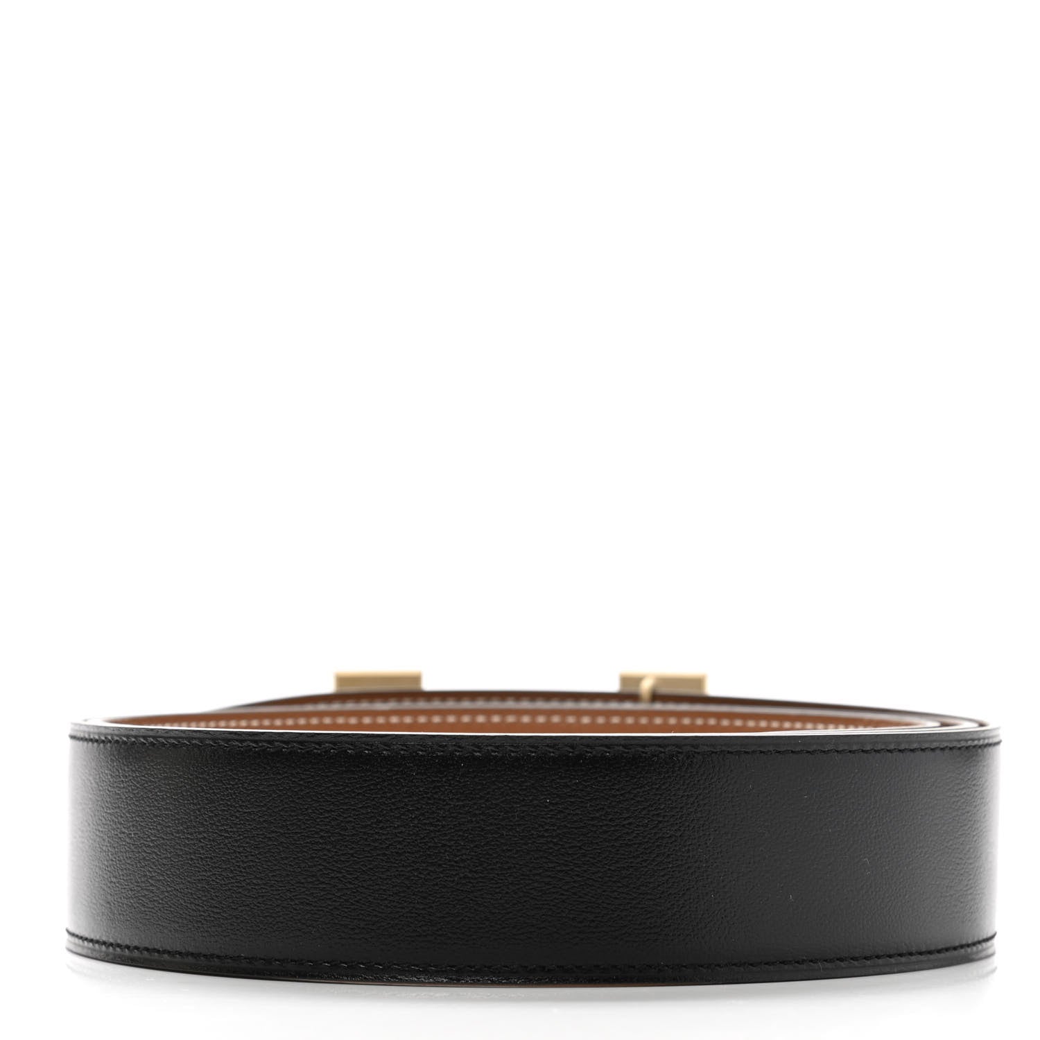 Hermes Tadelakt Togo 42mm Constance H Belt 110 Black Gold 2 of 6