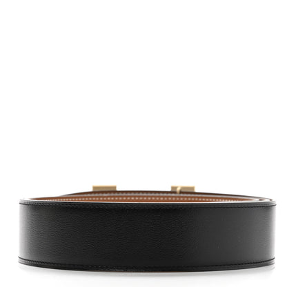 Hermes Tadelakt Togo 42mm Constance H Belt 110 Black Gold 2 of 6