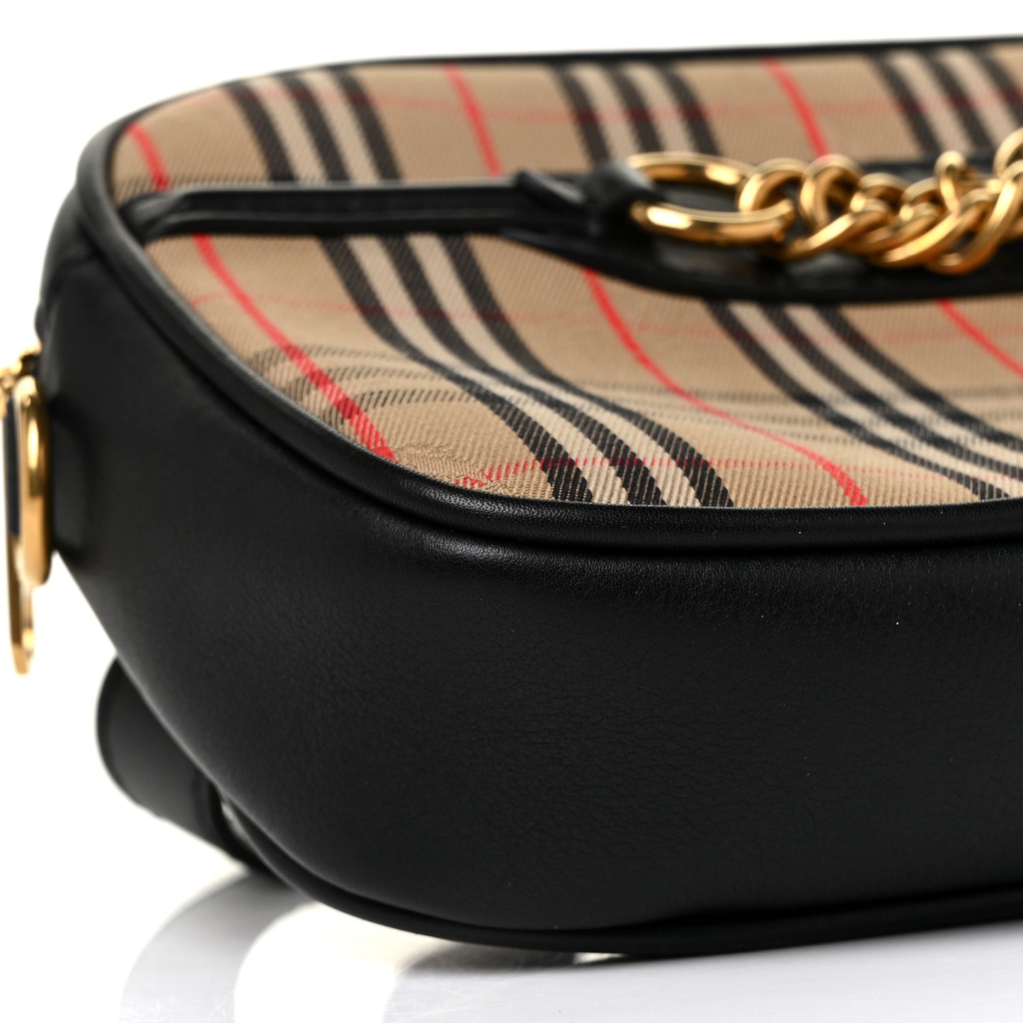 1983 Knight Check Smooth Calfskin Link Bum Bag Black