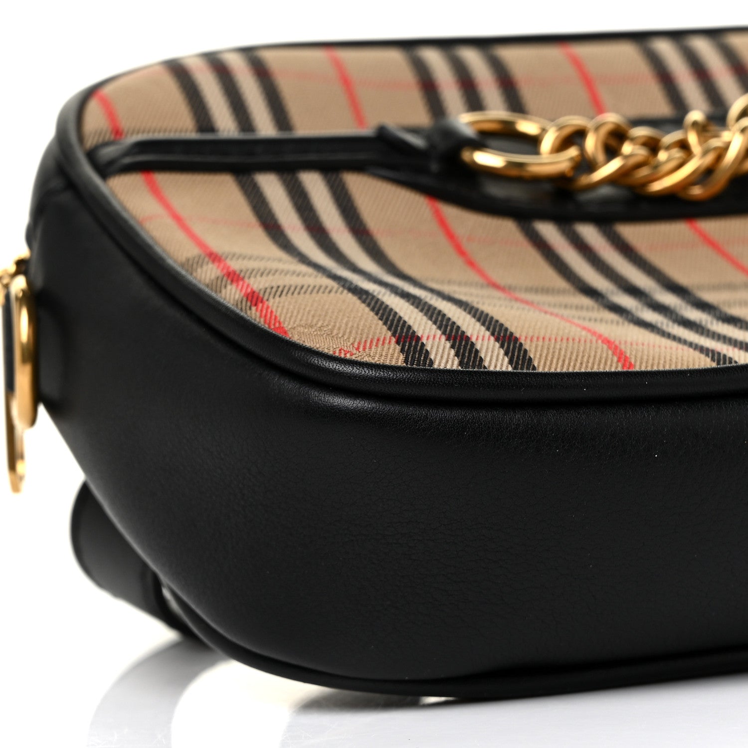 Burberry 1983 Knight Check Smooth Calfskin Link Bum Bag Black 7 of 8