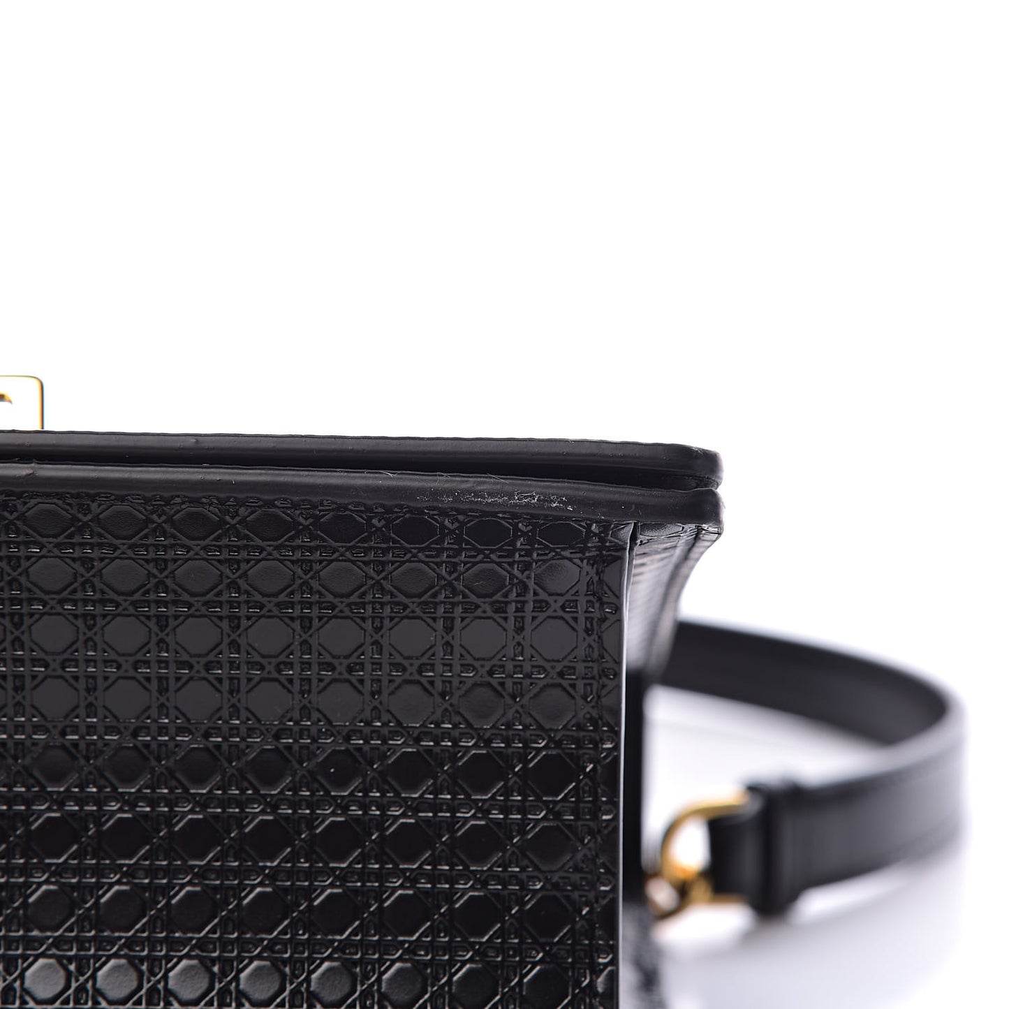 Patent Micro-Cannage 30 Montaigne Chain Flap Bag Black