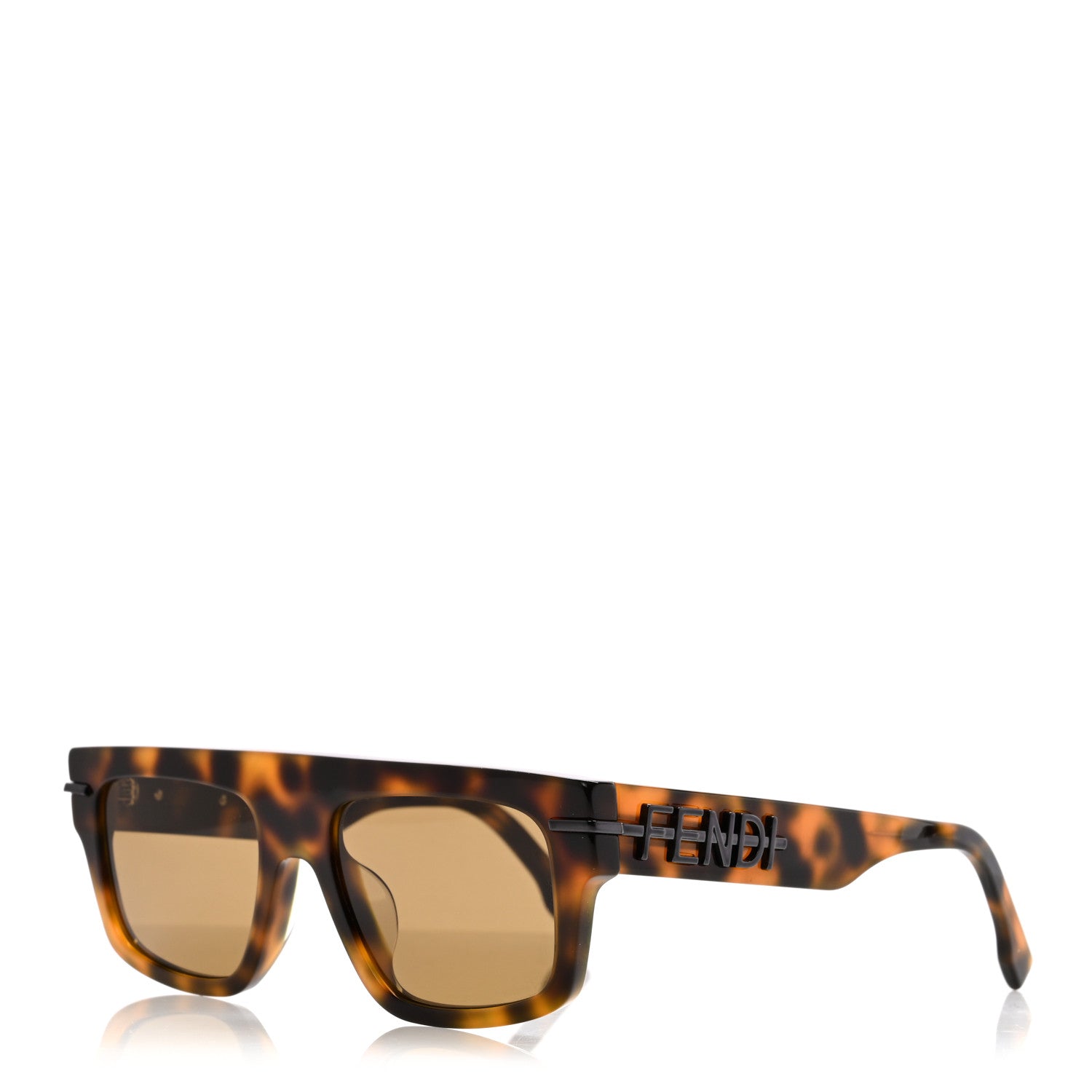 Fendi Acetate Fendigraphy Rectangle Sunglasses FE40091U Tortoise 1 of 7