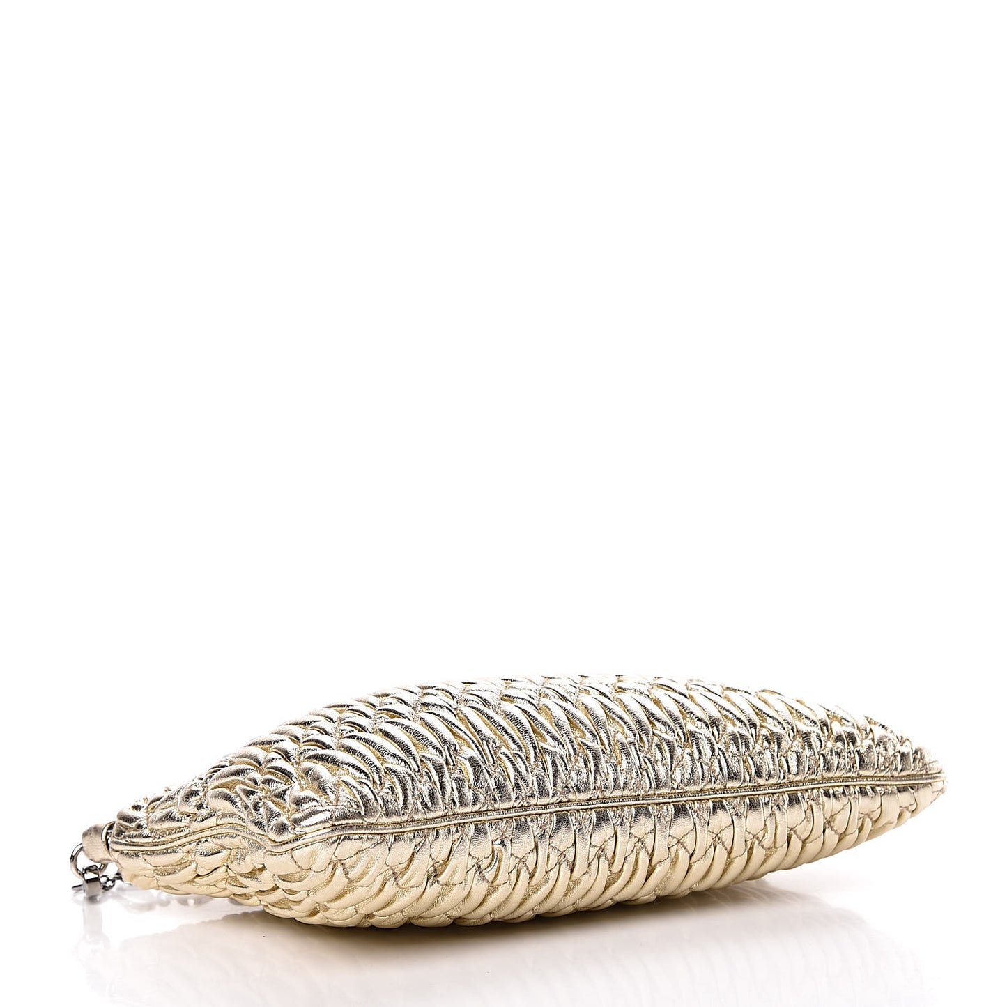 Metallic Nappa Matelasse Crystal Shoulder Bag Pirite