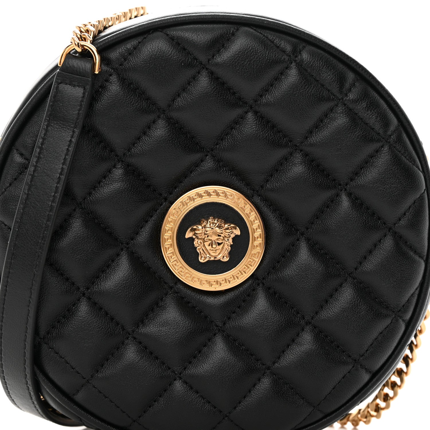 Versace Nappa Quilted Medusa Round Camera Bag Black 8 of 11