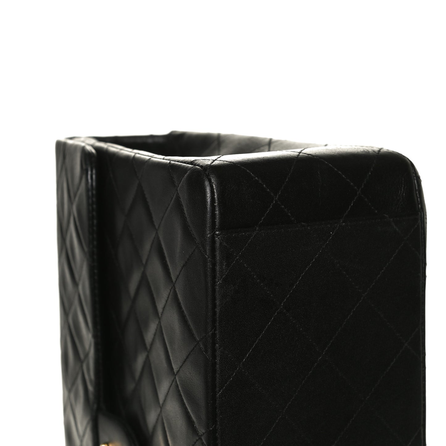 Lambskin Quilted XL Jumbo Single Flap Black