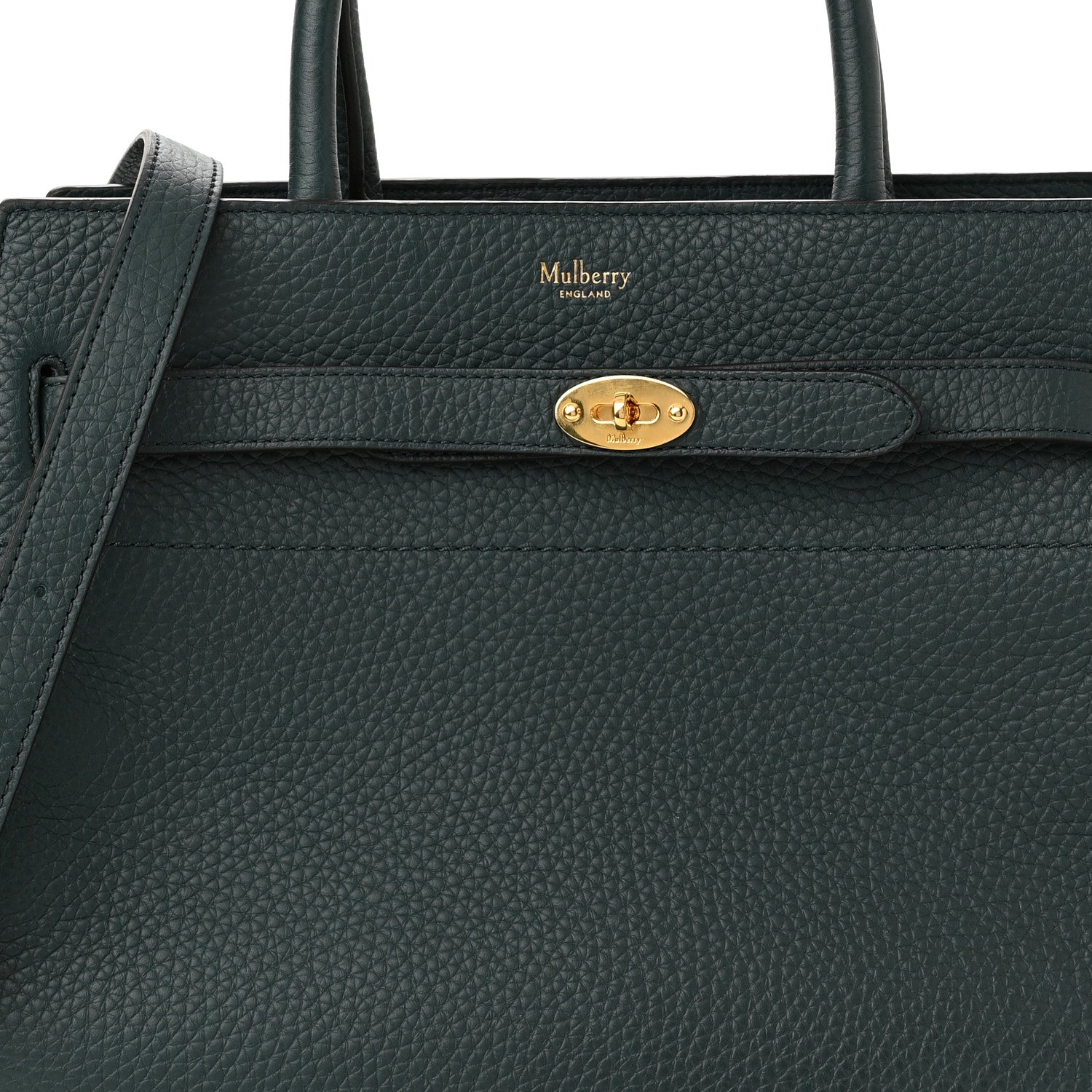 Mulberry Heavy Grain Belted Bayswater Tote Mulberry Green 7 of 10