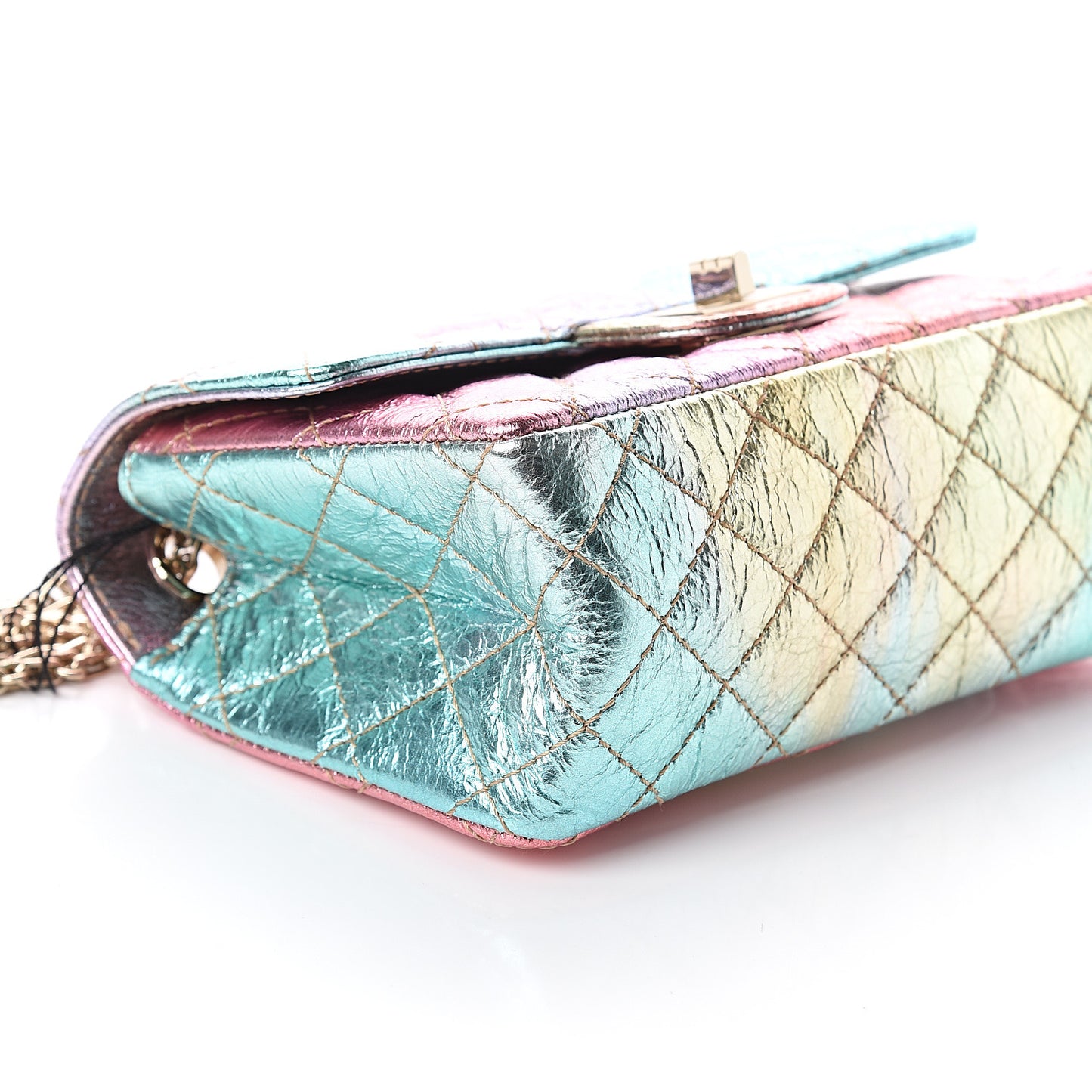 Metallic Goatskin Quilted Mini 2.55 Reissue Flap Multicolor