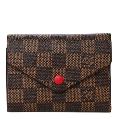 Louis Vuitton Damier Ebene Victorine Wallet Red 1 of 12