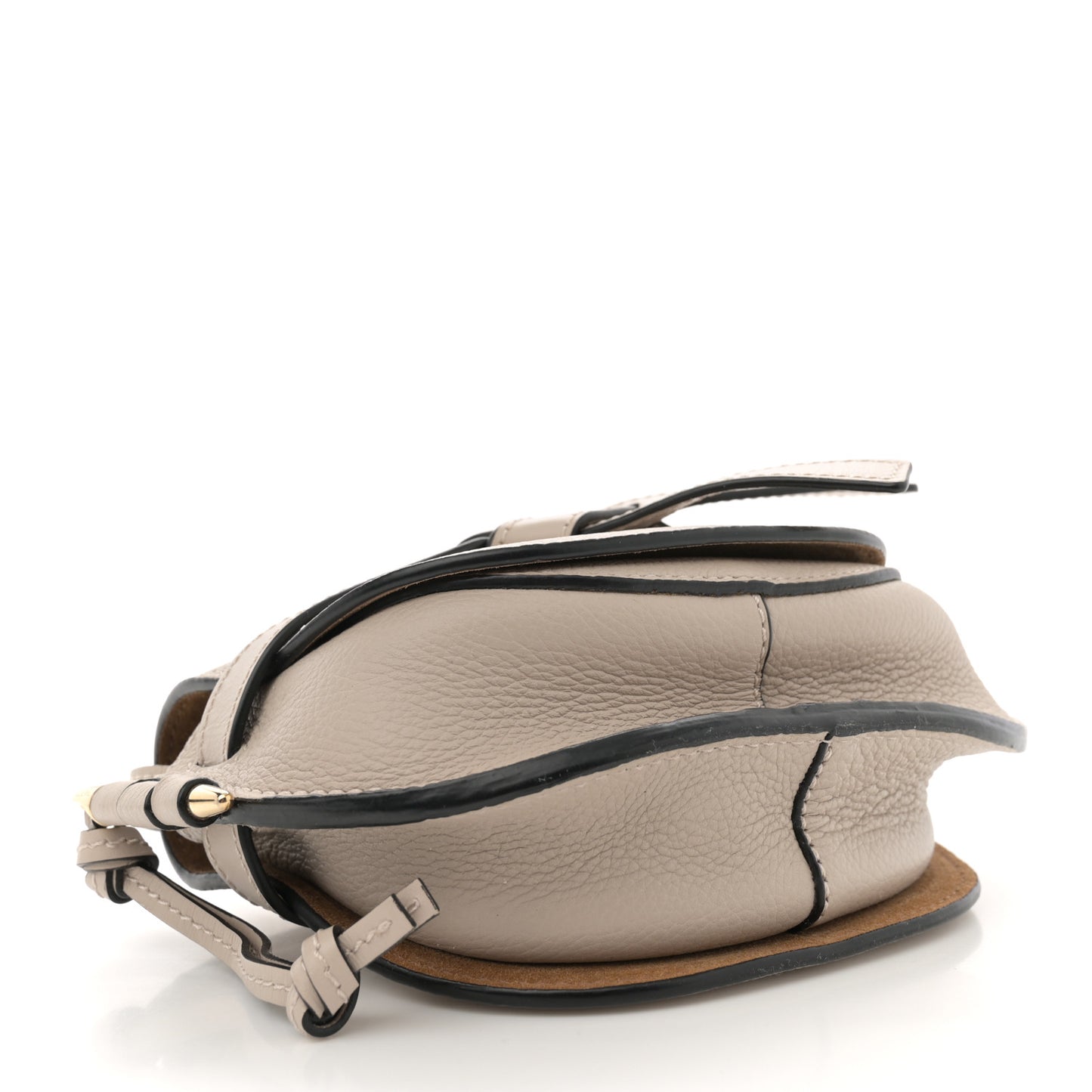 Grained Calfskin Mini Gate Crossbody Bag Light Oat