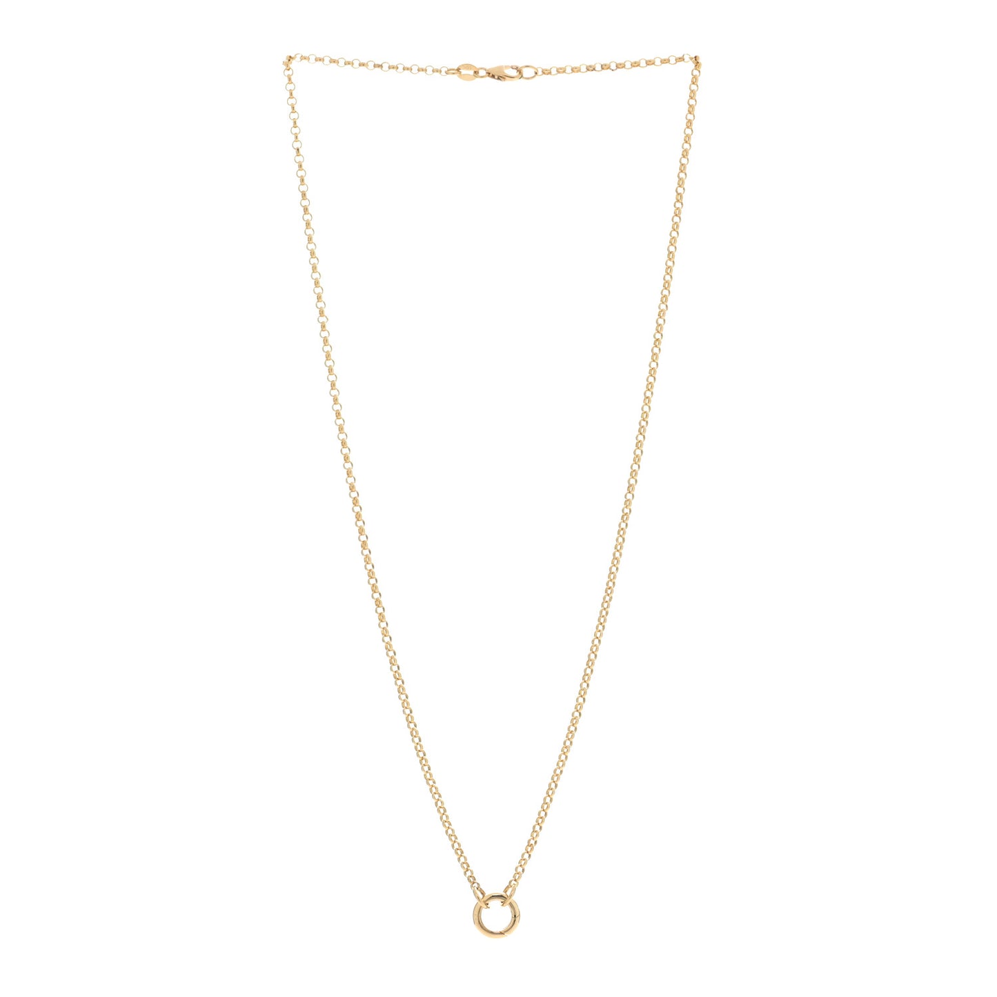 18K Yellow Gold Small Belcher Chain Mini Chubby Annex Link Necklace