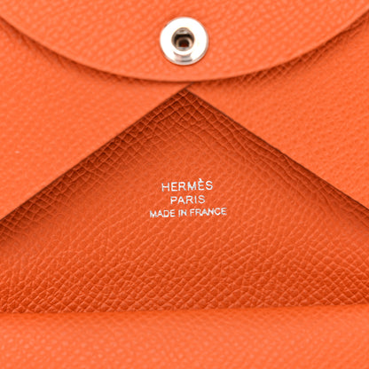 Hermes Epsom Calvi Duo Card Case Orange 6 of 7