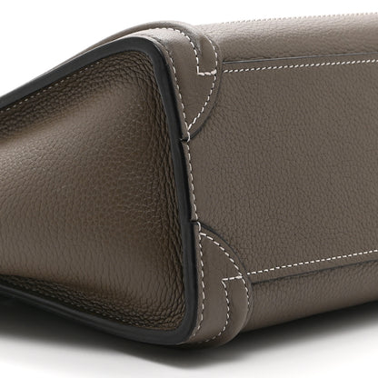 Celine Drummed Calfskin Nano Luggage Souris Souris 10 of 11