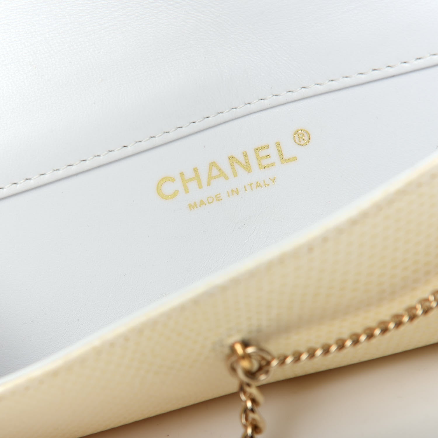 Chanel Lizard Pearl Evening Clutch Beige 7 of 8