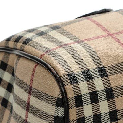 Burberry Haymarket Check Small Chester Bowling Bag Chocolate 8 of 8