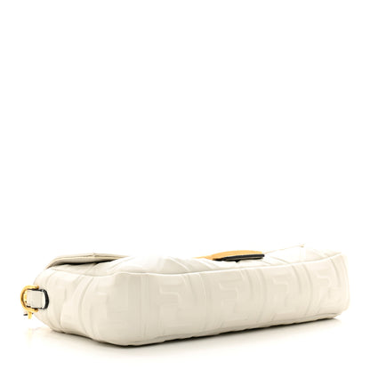 Fendi Nappa FF 1974 Embossed Baguette White 4 of 13