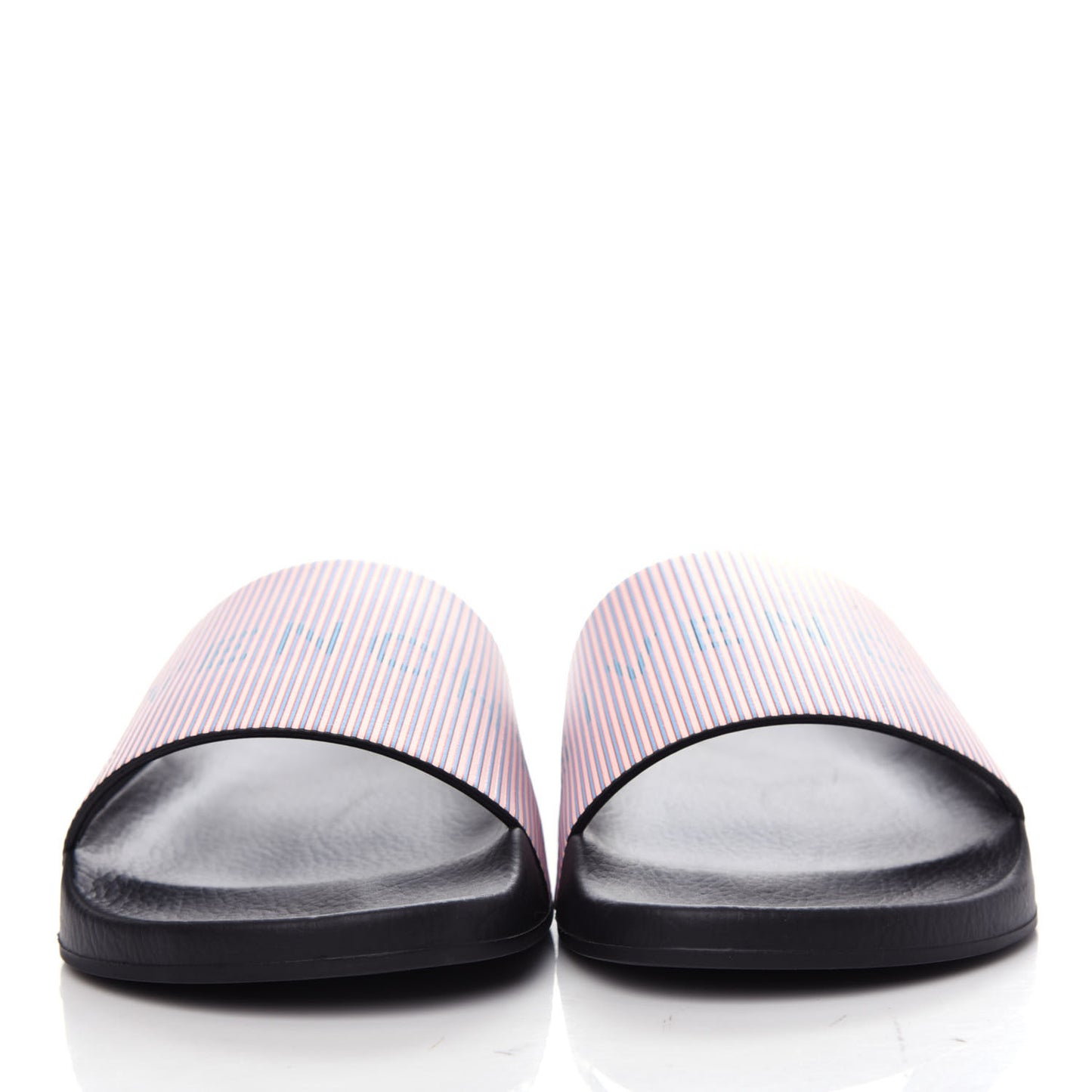 Metallic Calfskin Logo Womens Pool Slide Sandals 37 Light Pink