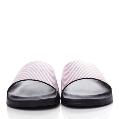 Givenchy Metallic Calfskin Logo Womens Pool Slide Sandals 37 Light Pink 2 of 12