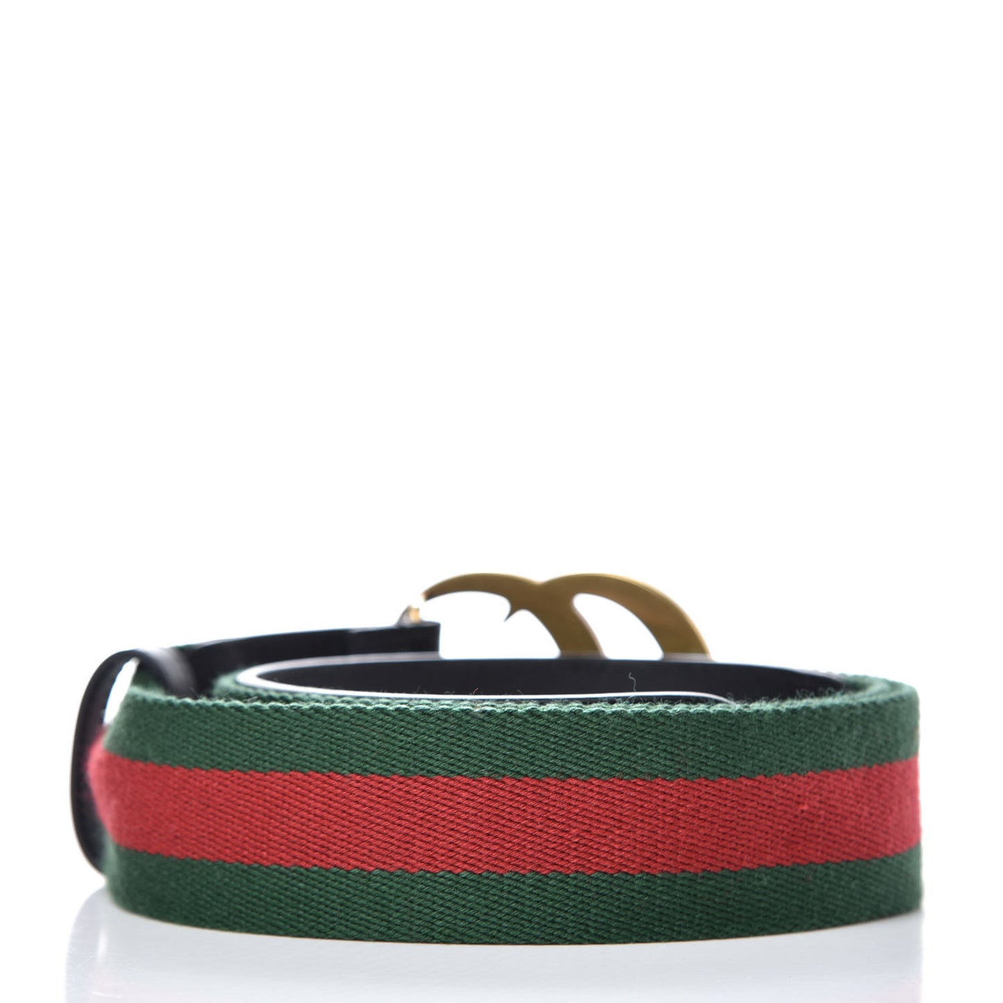 Nylon Calfskin Double G Web 40mm Belt 85 34 Green Red Black
