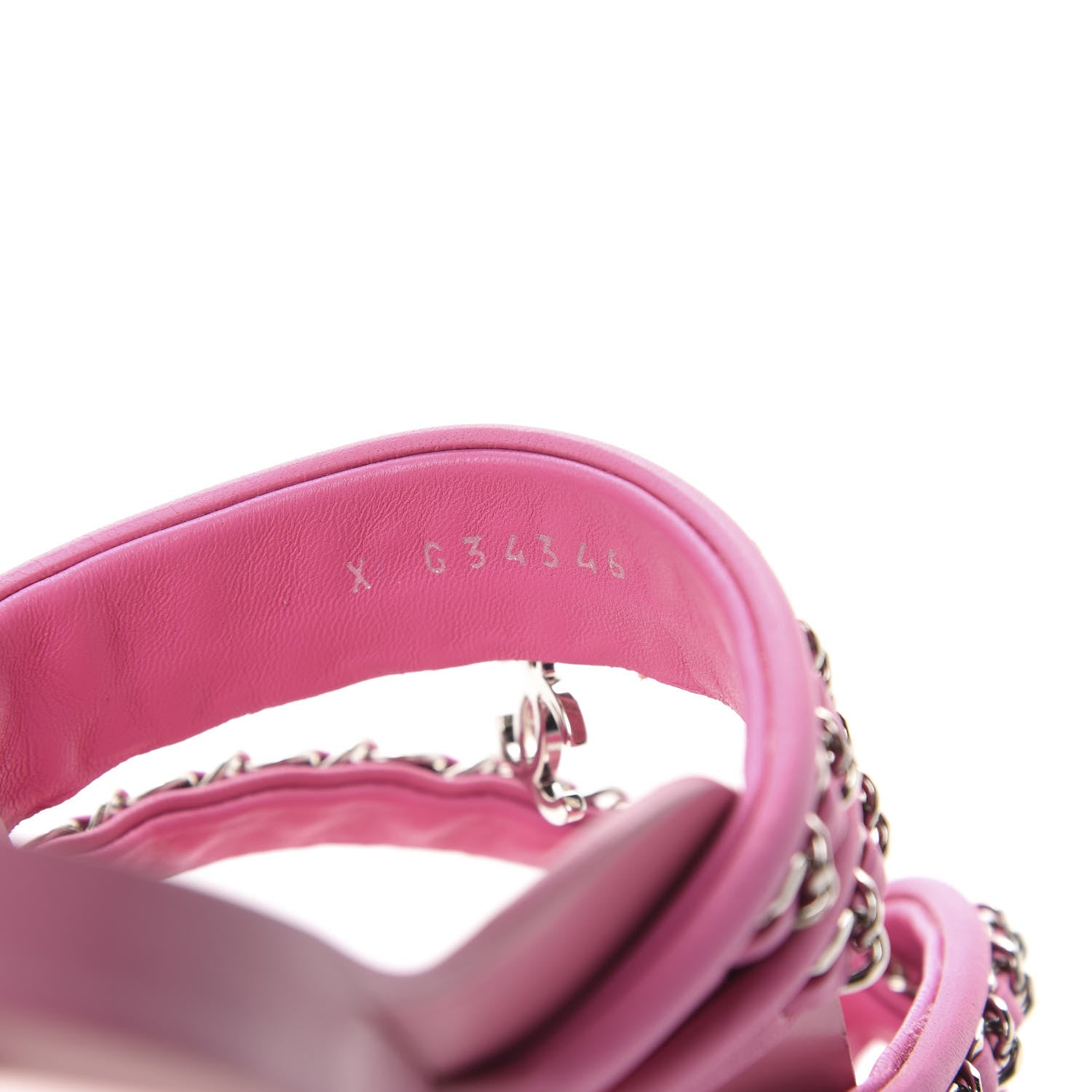 Chanel Calfskin Chain CC Thong Flat Sandals 35 Pink 9 of 10