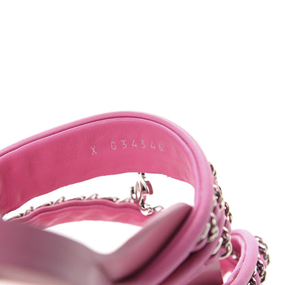 Chanel Calfskin Chain CC Thong Flat Sandals 35 Pink 9 of 10