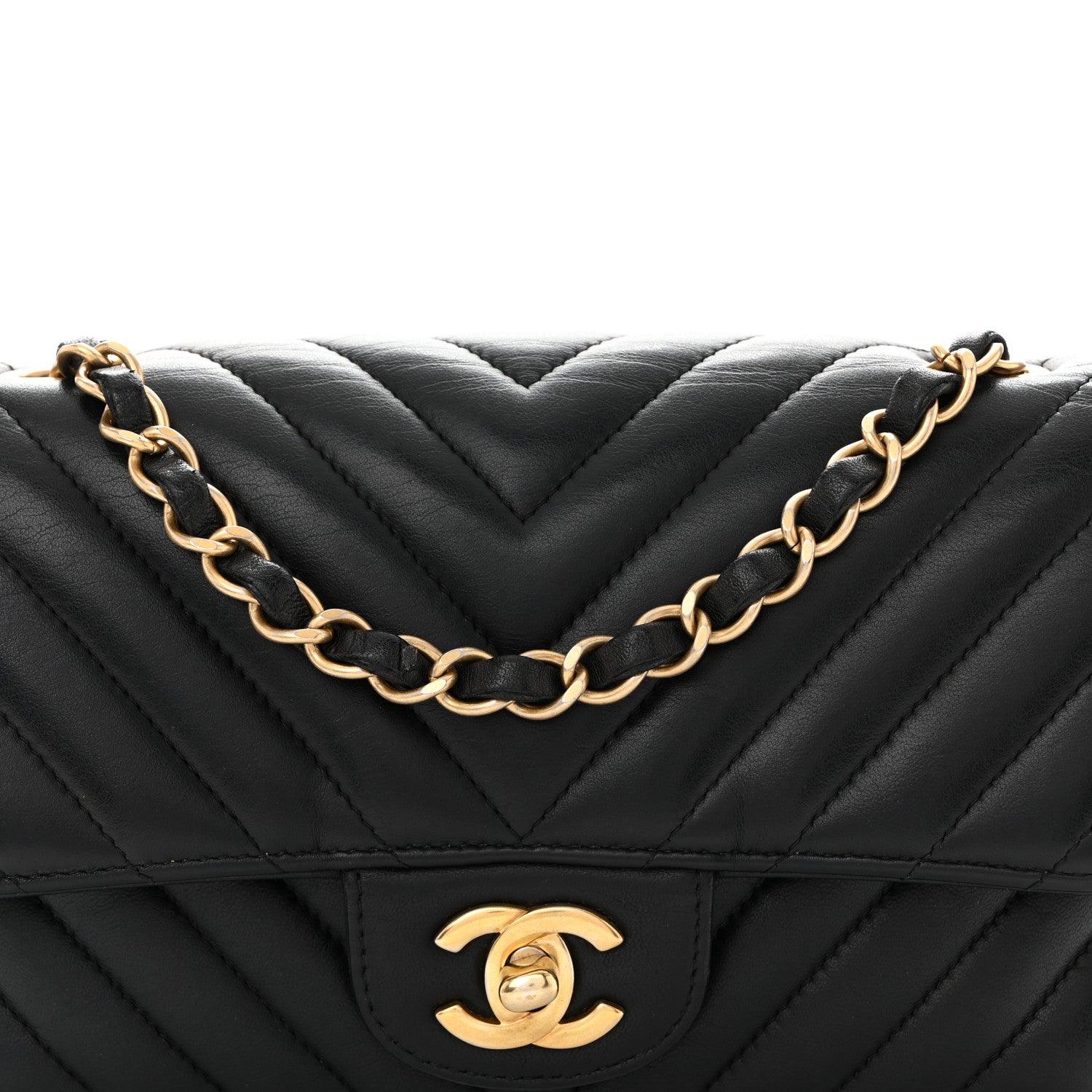 Chanel Lambskin Chevron Quilted Mini Rectangular Flap Black 8 of 11
