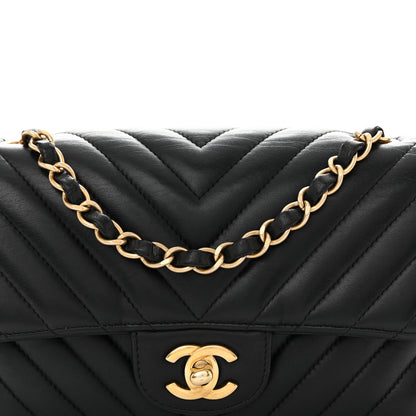 Chanel Lambskin Chevron Quilted Mini Rectangular Flap Black 8 of 11