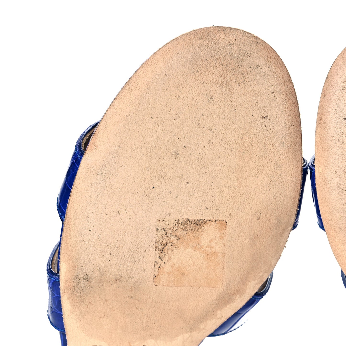 Shiny Alligator Oasis Sandals 37 Bleu Electrique