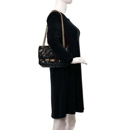 Chanel Aged Calfskin Lucky Charms 2.55 Reissue 225 Flap Black 3 of 10
