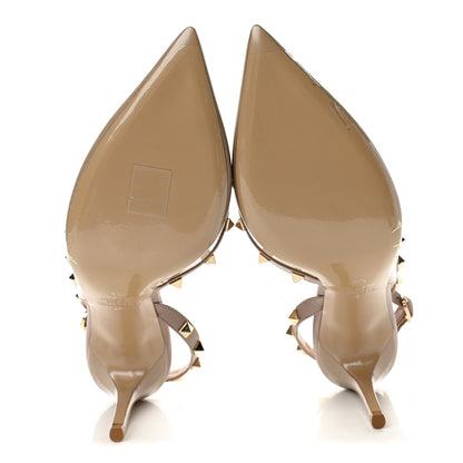 Valentino Garavani Patent Rockstud Half d'Orsay Slingback 85mm Pumps 38 Poudre 6 of 9