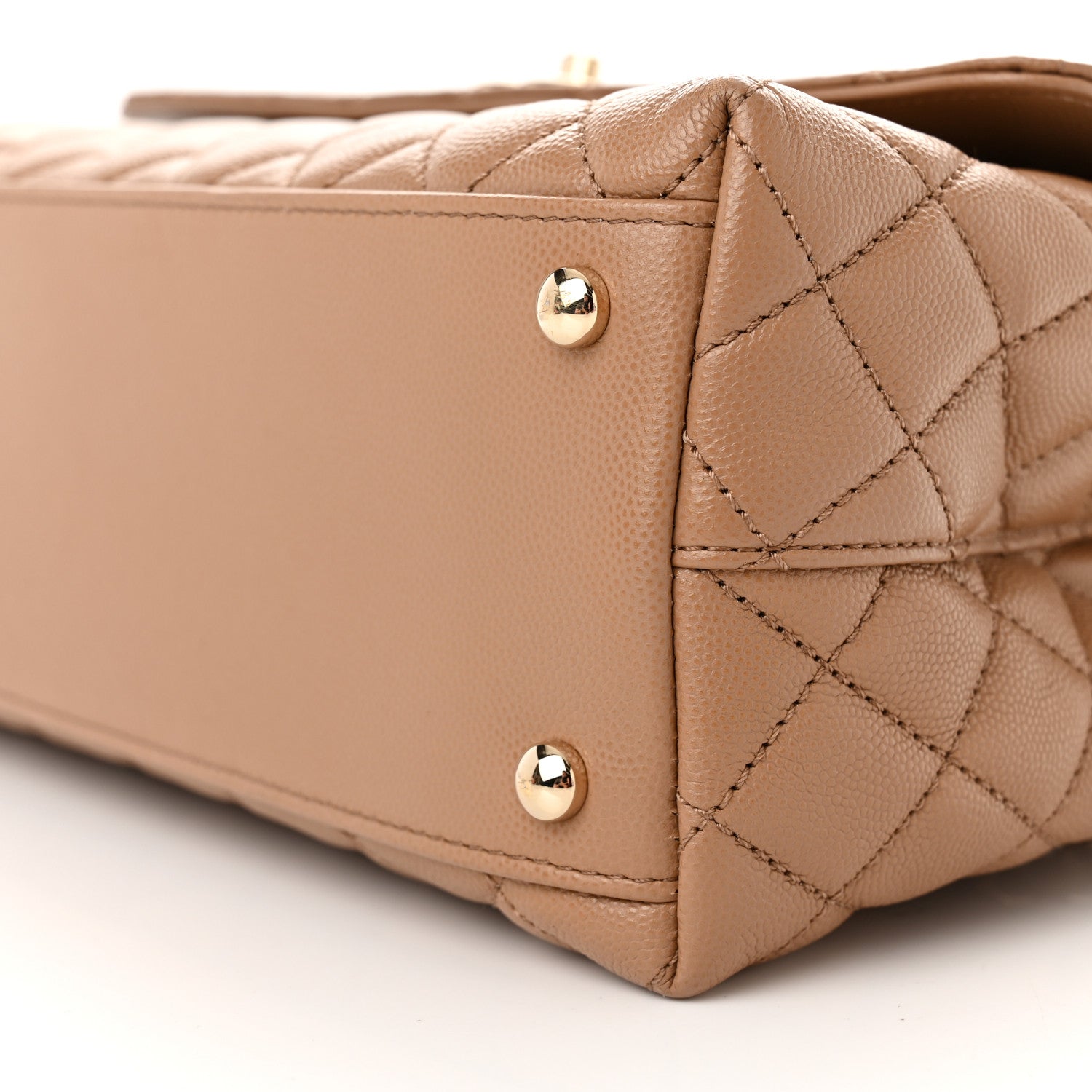 Chanel Caviar Quilted Small Coco Handle Flap Beige 9 of 13