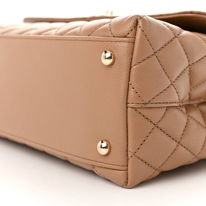 Chanel Caviar Quilted Small Coco Handle Flap Beige 9 of 13