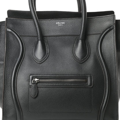 Celine Drummed Calfskin Mini Luggage Black 8 of 12